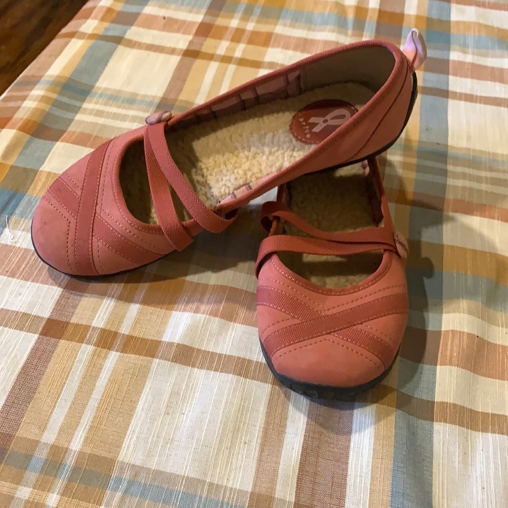 Privo pink ballet flats breast cancer awareness edition